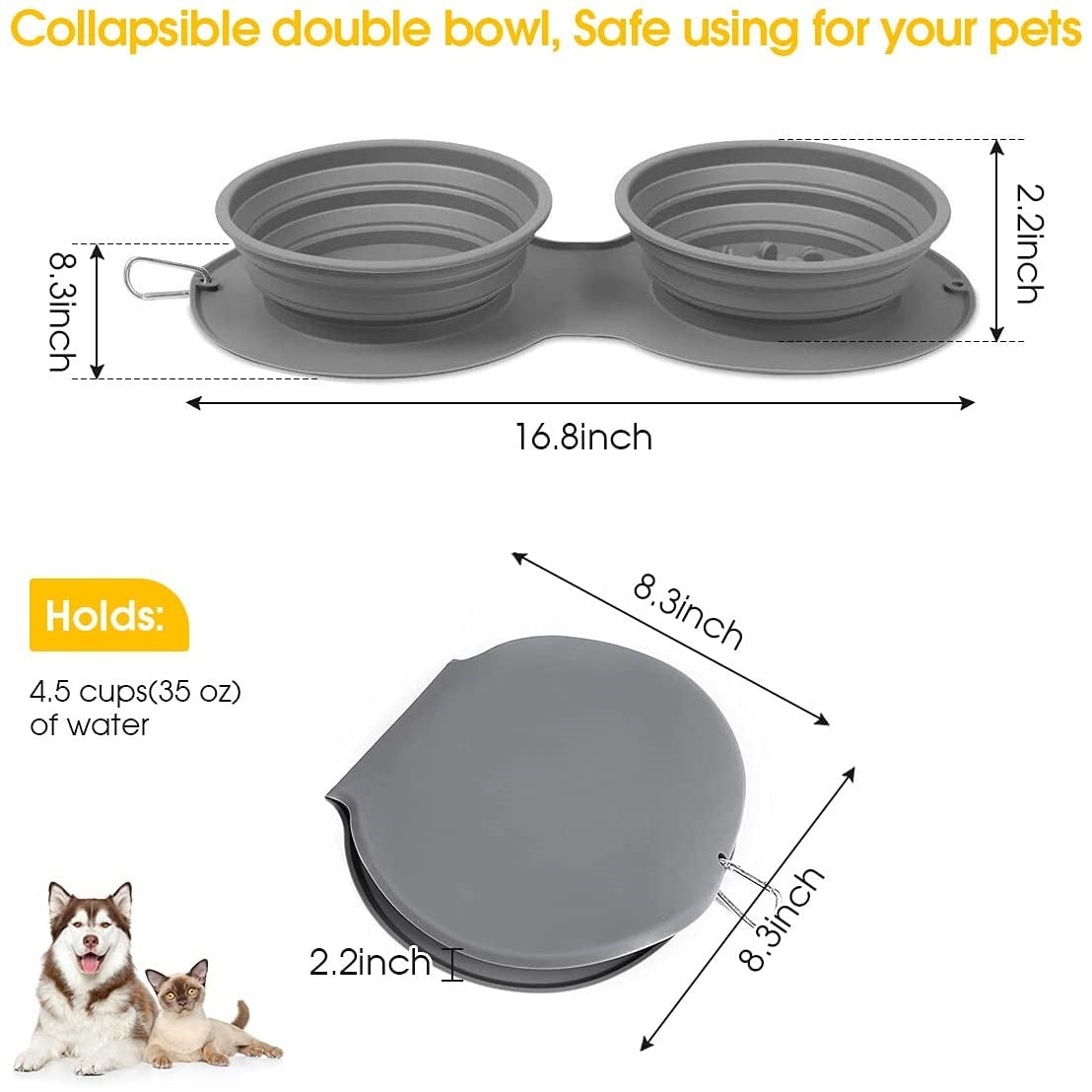 Foldable Silicone Dog Bowl